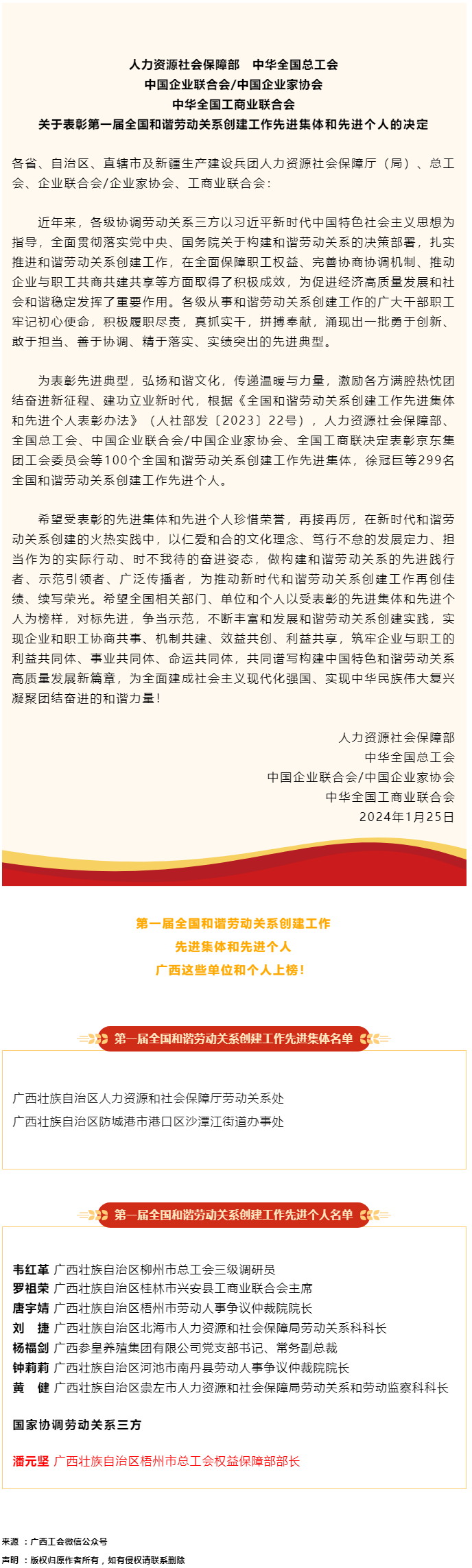 喜報，第一屆全國和諧勞動關(guān)系創(chuàng)建工作先進集體和先進個人名單公布 梧州市1人上榜.png
